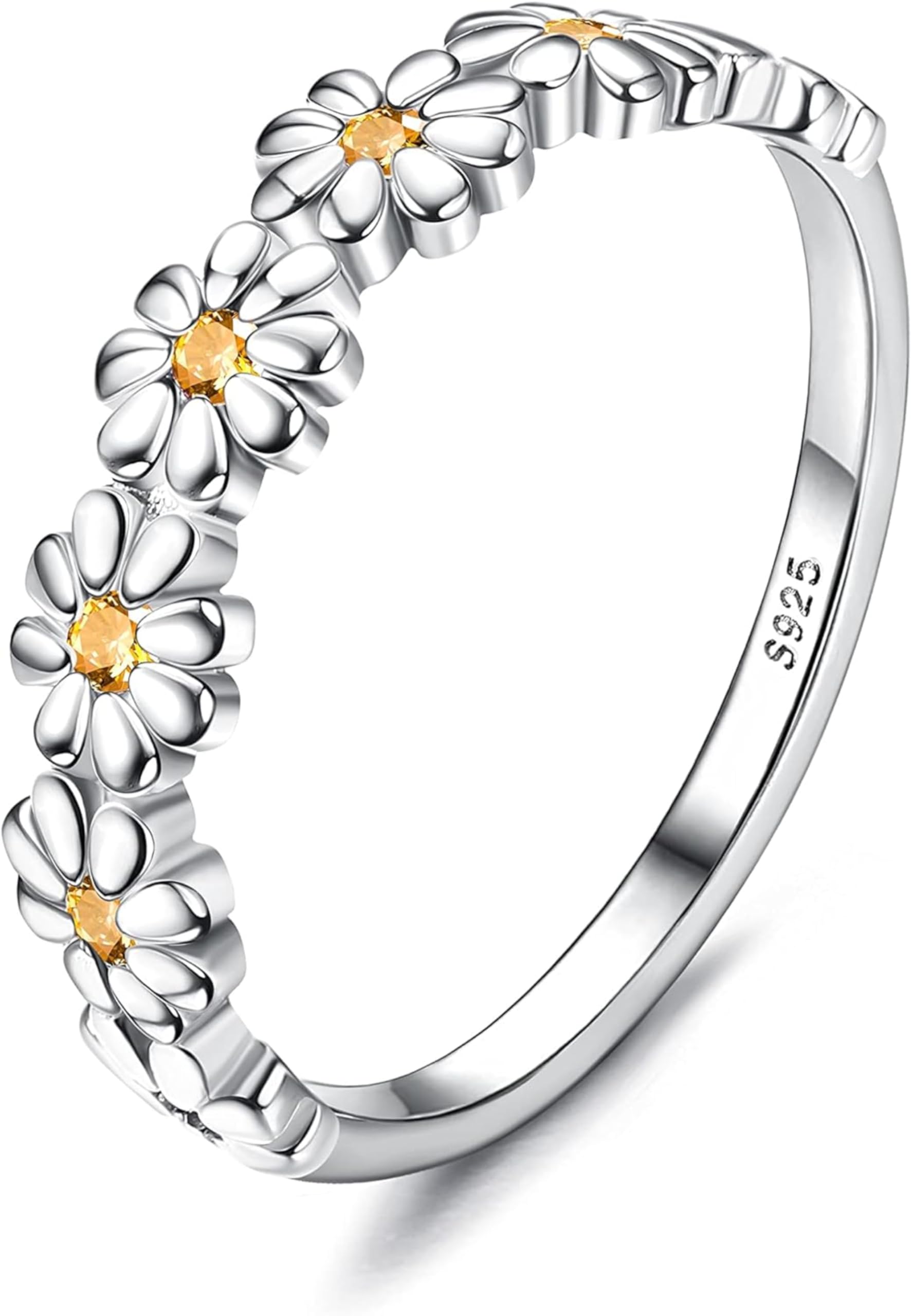 ビームスズニ族デイジーリング Diamond Daisy Flower Ring 14K Yellow Gold Round Cut Natural