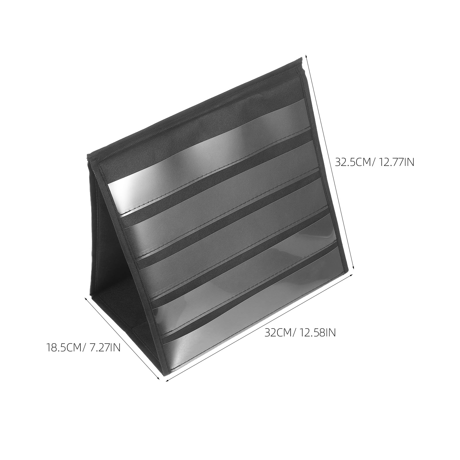 AMUSLESUR Présentoir à Cartes de Visite Triangulaire Noir Petit, Étagère D'exposition Double Face Pliable pour Bureau, Support Organisé pour Cartes Postales, Autocollants et Fiches