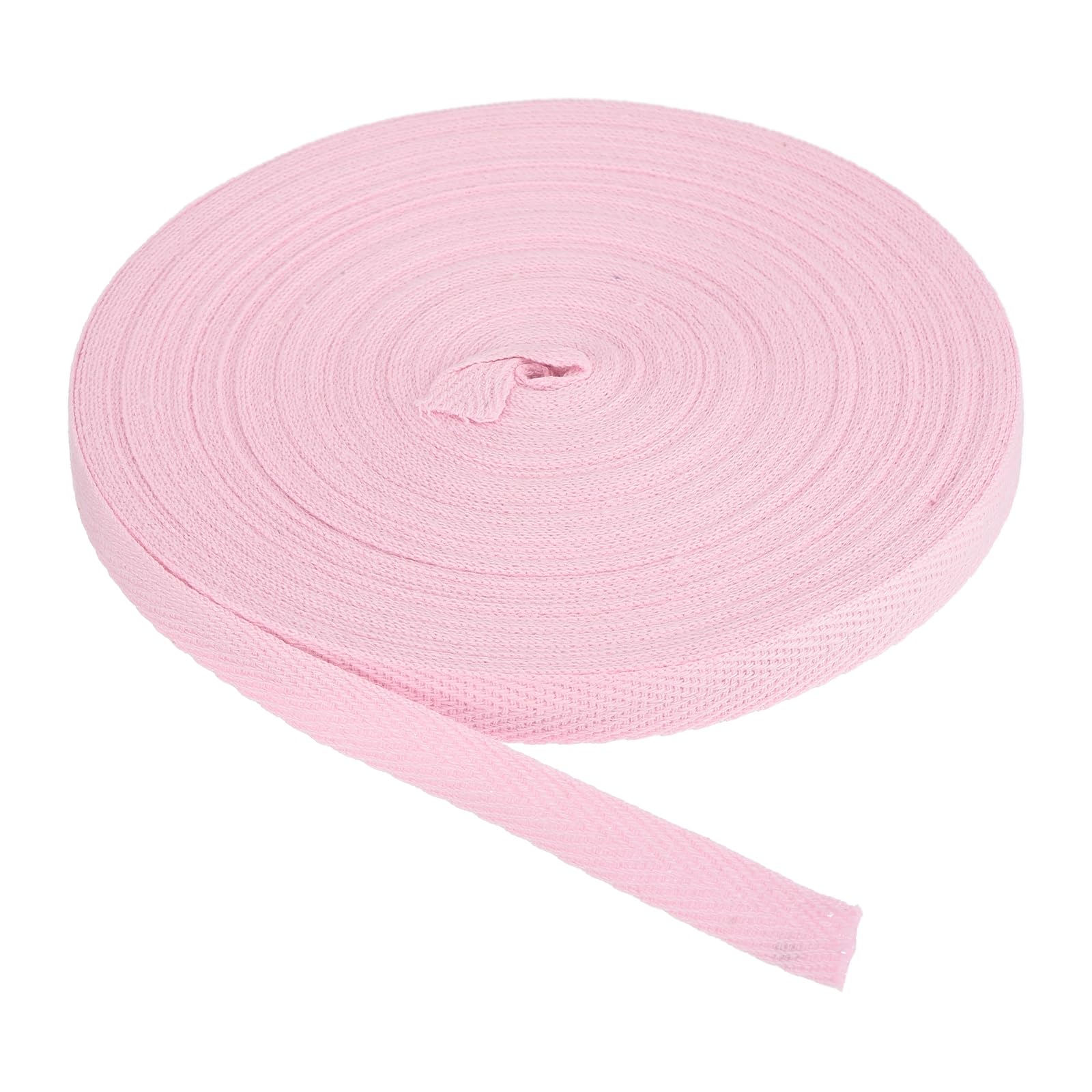 PATIKIL Cotton Twill Tape 3/8 Inch 25 Yards Cotton Ribbon Bias Binding Tape Herringbone Webbing Trim for Sewing Gift Wrapping Craft DIY Light Pastel Pink