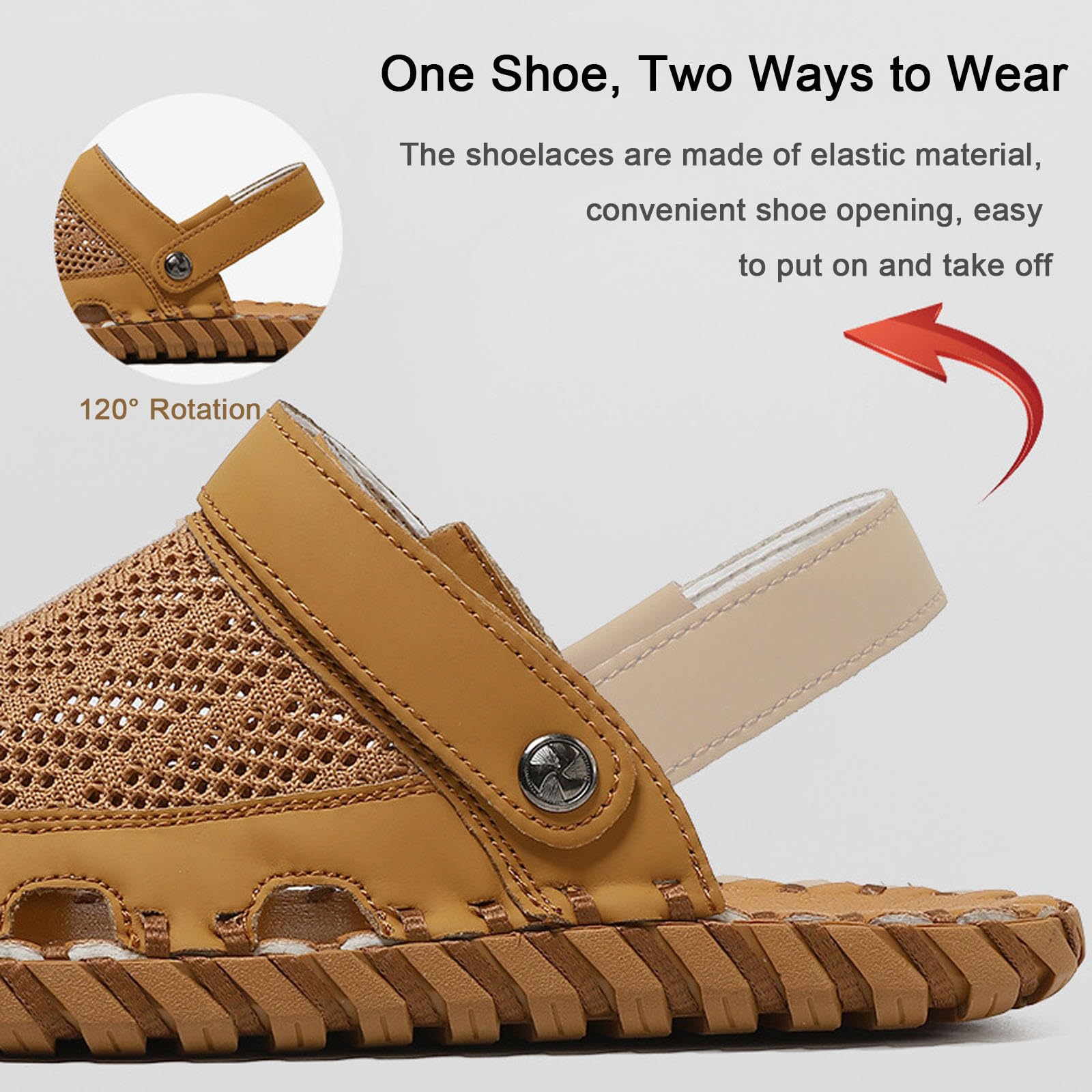 CHUIKUAJ Sandalias de Hombre con Punta Cerrada para el Agua, Ligeras, de Malla, para Jardín, Informales, para Verano, Piscina, Playa y Exteriores,Black-38EU