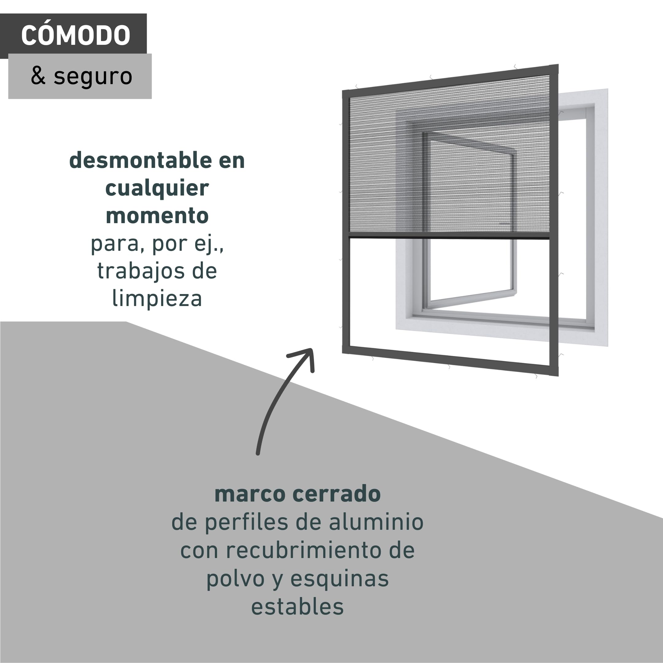 Windhager Expert 03243 - Estor Plisado para Ventana (ultraplano, 100 x 120 cm), Color Gris