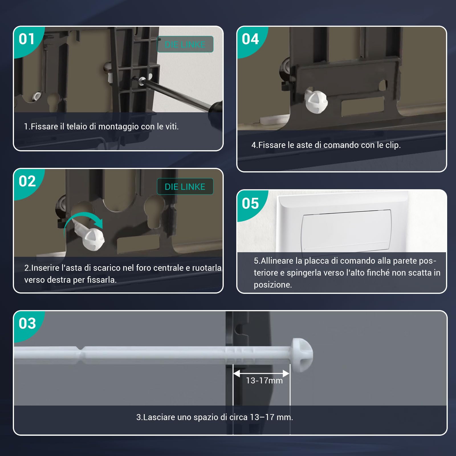 Empyreal Placca di Comando per Cassetta WC, con Set di Leve di Scarico e Viti di Installazione, Compatibile con Geberit 200F, 115222111,340 x 185mm, 1 Pezzo(Opaco Nera)