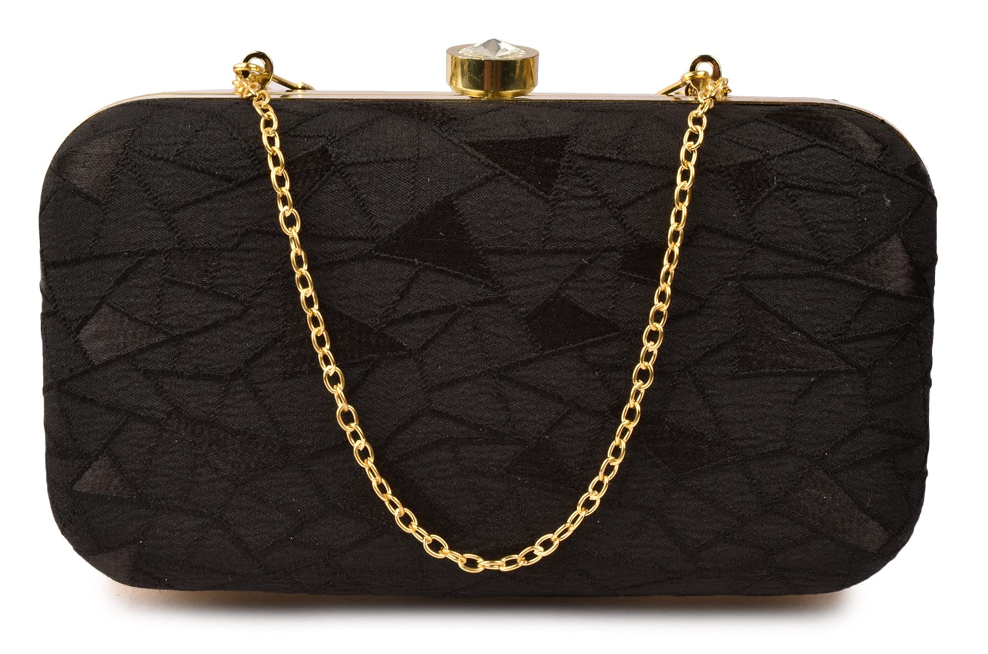 AILTINO Women's Oval Frame Clutch | Detachable Sling Chain | Ladies Party Wedding Purse Bag