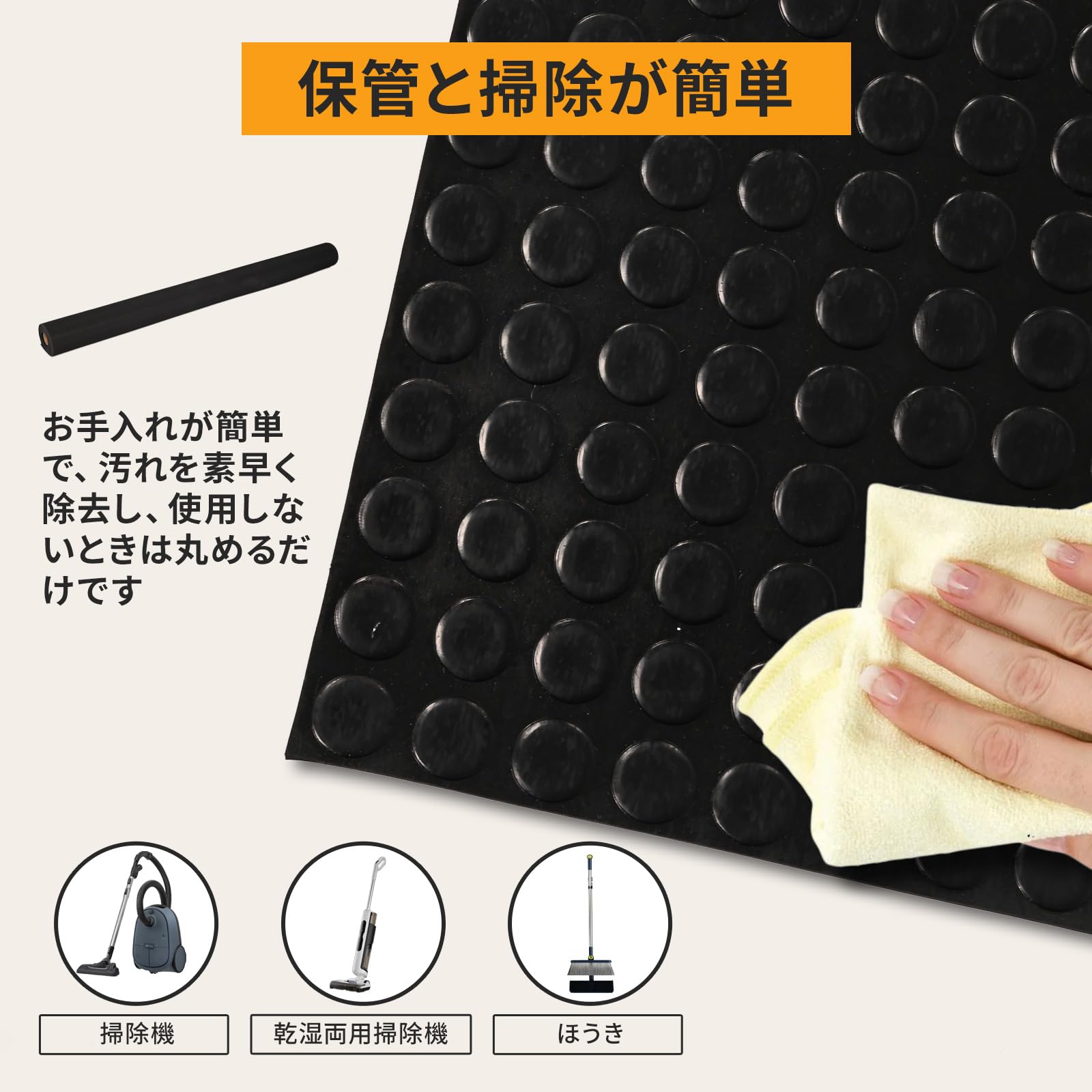 Tcatec ガレージマット ゴムシート 150*300cm 厚さ3mm ゴム製 ロール 滑り止めマット ガレージフローリング 倉庫シート 荷台シート トラック 駐車場 地下室 キッチン 軽トラック ガレージ 工業用 車用 商業に適用 黒