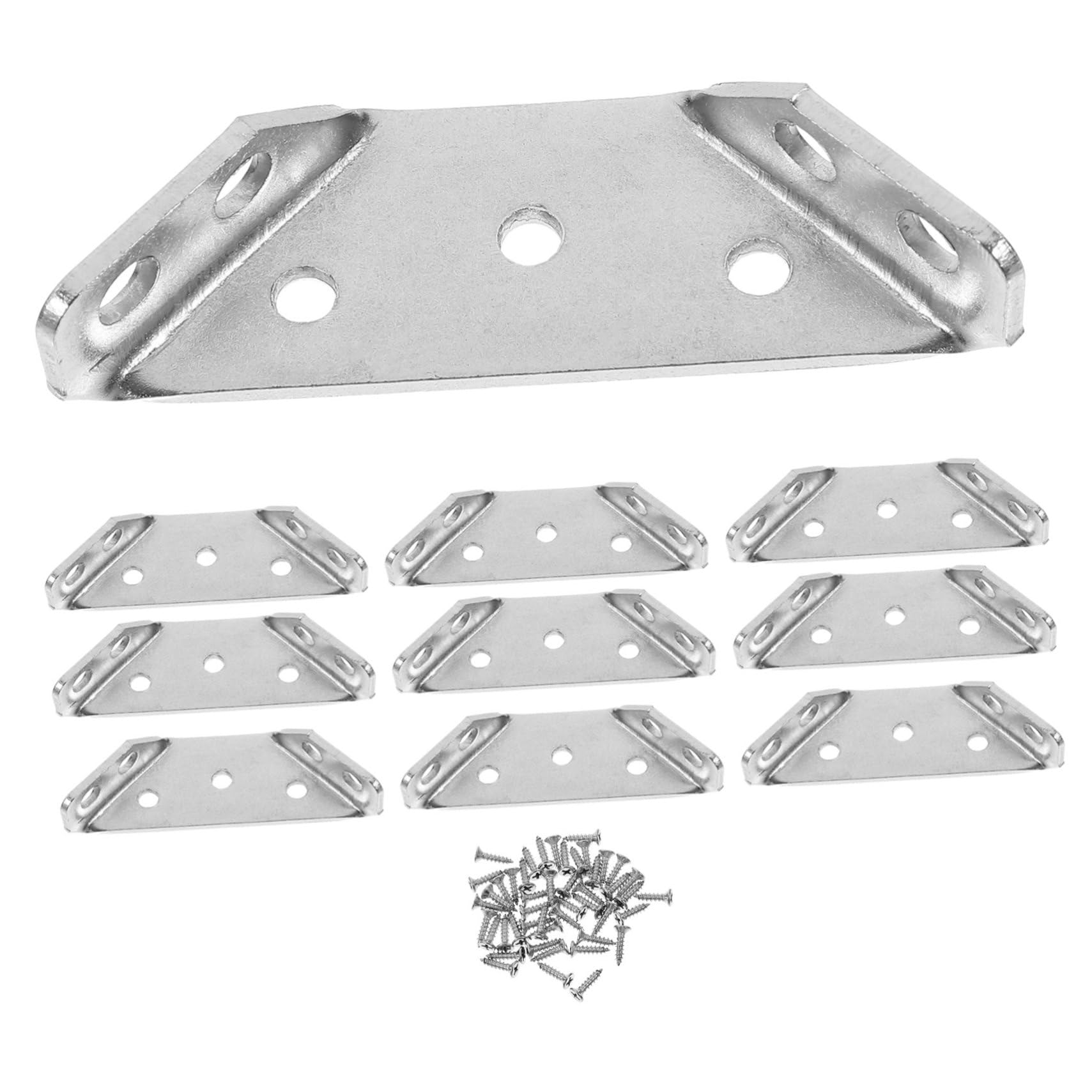 KICHOUSE 10pcs Angle Code Multi-Angle Joint Fastener Desk Decorations Heavy Duty Shelf Bracket Joint Fastener for Desk Heave Duty Corner Brace Screen Holder Angle Bracket Stainless Steel
