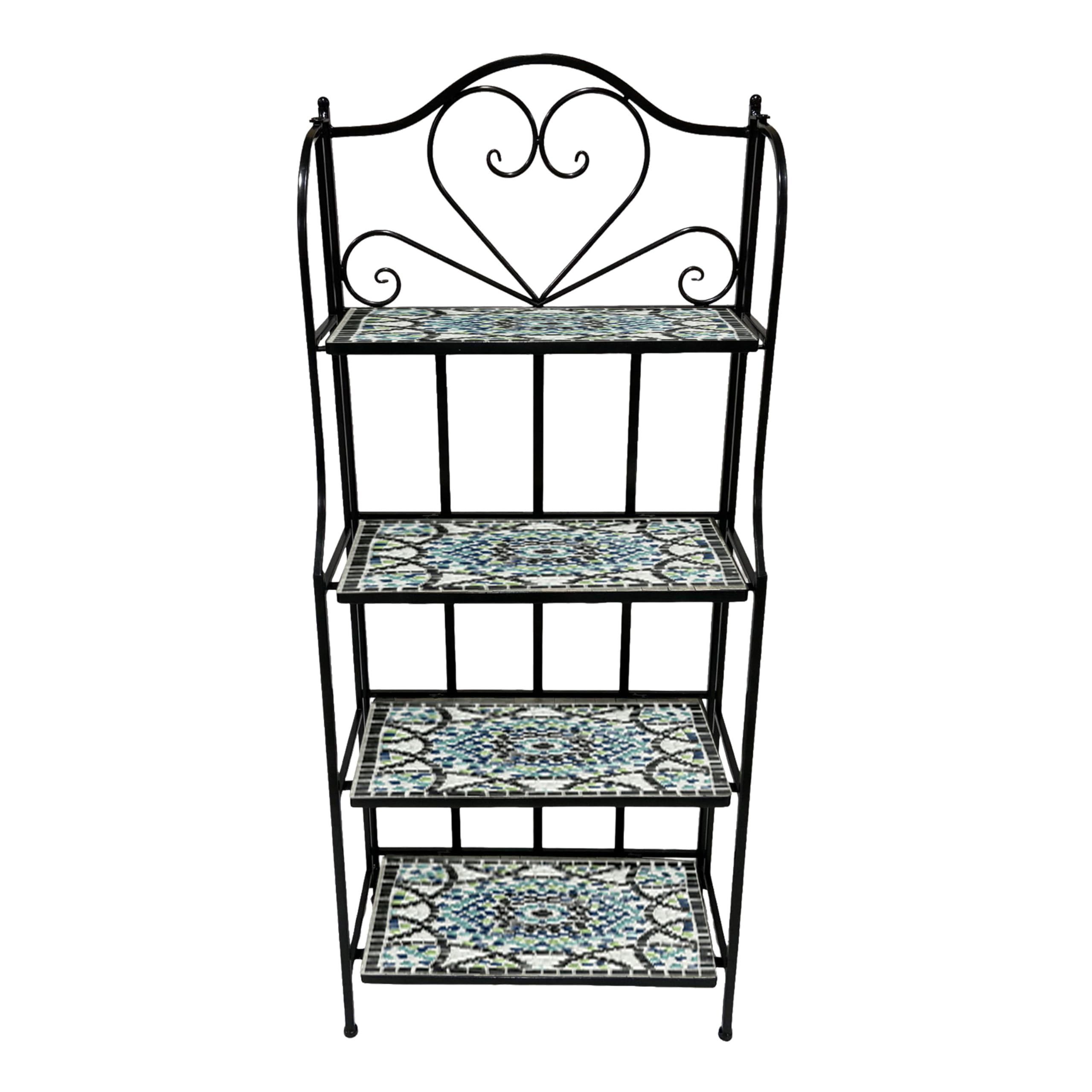 Support à fleurs mosaïque multicolore pour sublimer votre terrasse fleurie