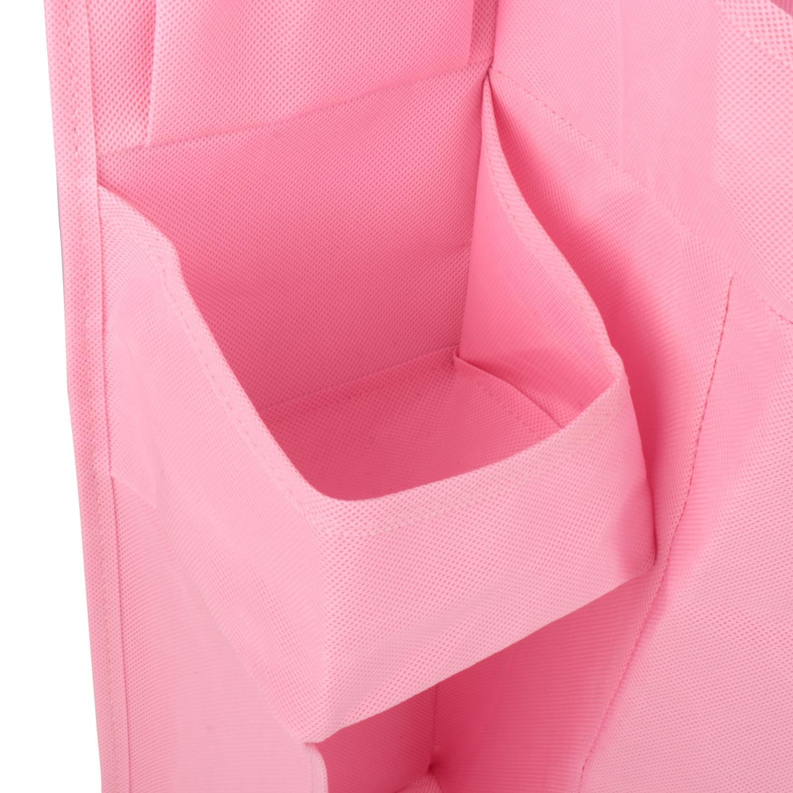Qectial Hängende Windelorganizer Aufbewahrung mit Stabilem Pp-Board Und 13 Taschen für Windeln Babyzubehör für Wickeltisch Babybett Und Kinderzimmer, Rosa