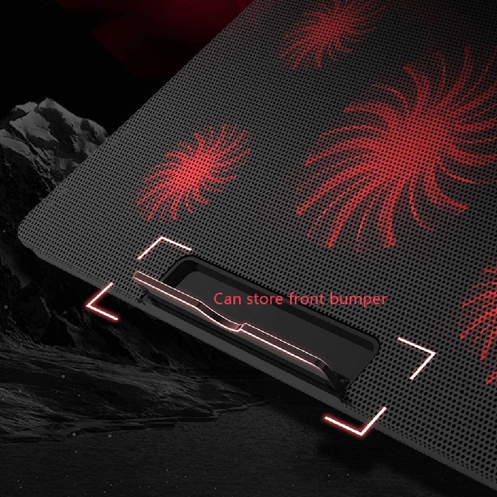 Podstawka Chłodząca Stabilny Podkładka Chłodząca Do Laptopa 5 Wentylatorów 17 Cali Ciężki Chłodzenie Notebooka 2 Porty USB 6 Regulowanych Kątów Cichy Biurko