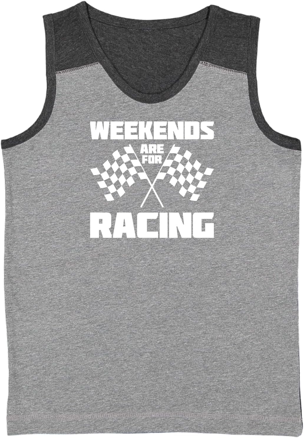 Weekends are for Racing Stock Motorsport Youth Contrast Back Tank Top