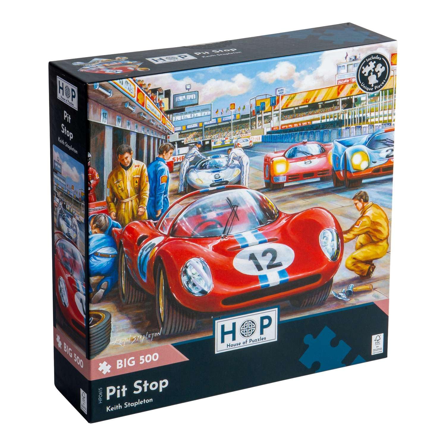 The House of Puzzles - Pit Stop Jigsaw - Big 500 Piece Jigsaws For Adults, Extra Large Pieces, Artist Illustrated, Scenic Landscape, Deluxe Puzzle Gifts — image 1