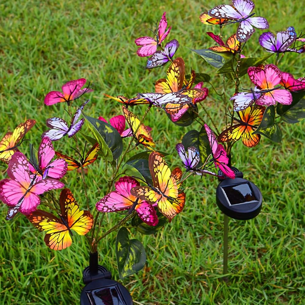 Lot De 4 Lampes Solaires Décoratives De Jardin, Fleurs Solaires D'extérieur étanches, Décoration De Jardin Solaire, Lampes Solaires Pour Allée, Patio, Cour, Décorations Solaires Extérieures, Cadeaux