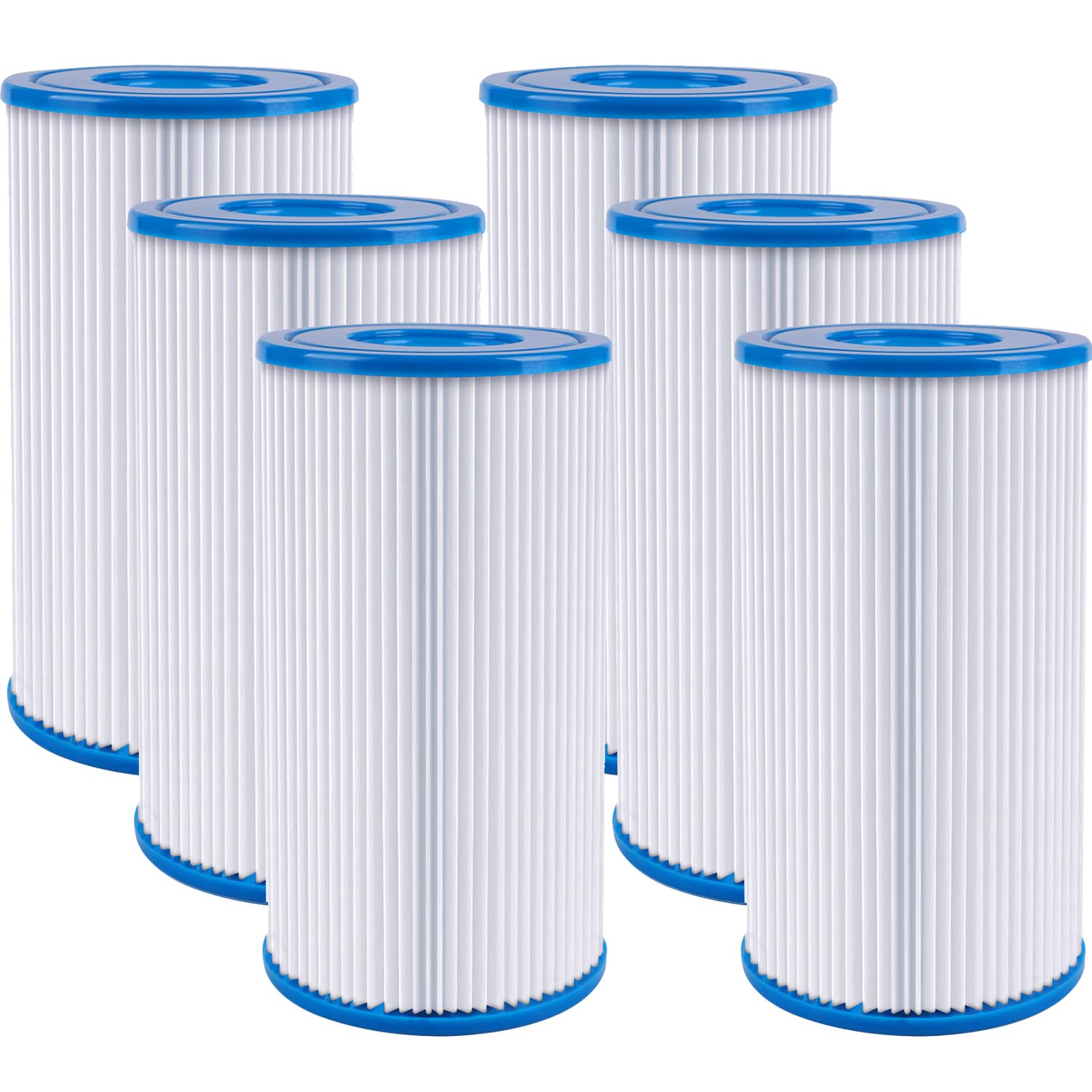 Yinage Type A or C Filter Cartridge for Intex 59900E and 29000E Filter Pump, Washable Filters for Pool Fits 500, 530, 800, 1000 & 1500 Gal/Hr Filters(6Packs)