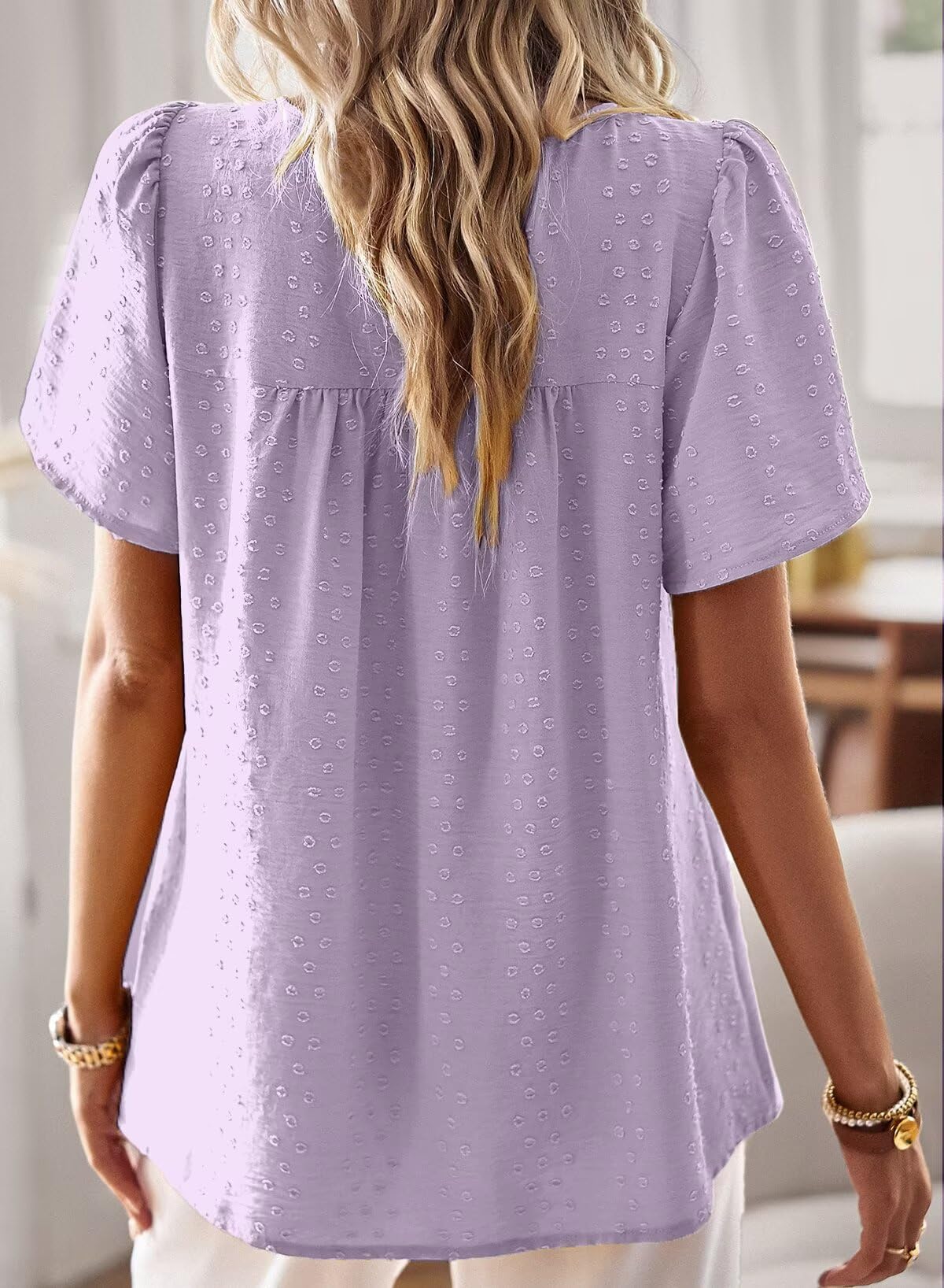 Top Damski Letni Bluzka Boho Z Krótkim Rękawem Elegancka Koszulka Z Okrągłym Dekoltem Swobodne Stroje Koronkowa Odzież