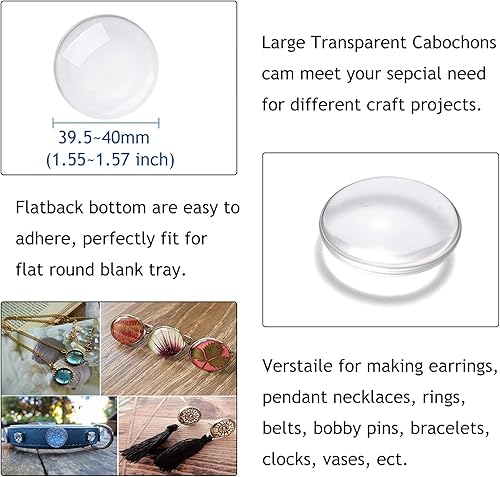 Miniatura 2 de Craftdady Cabujones de cuentas de cabina con cubierta de vidrio transparente, Papel, vidrio