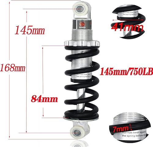 Miniatura 7 de Amortiguador trasero, 5.906 in1200lb Muelle de suspensión de choque trasero para bicicleta de gas Scooter Bicicleta Eléctrica Minimoto Dirt Bike