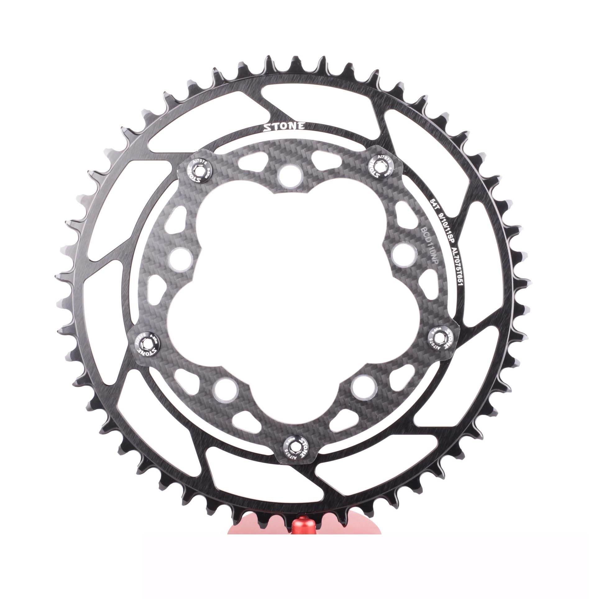 Platos para Bicicletas Plato Redondo Offset Interior Carbono 110BCD 5 Tornillos Plato Ovalado 32 MTB(60T)
