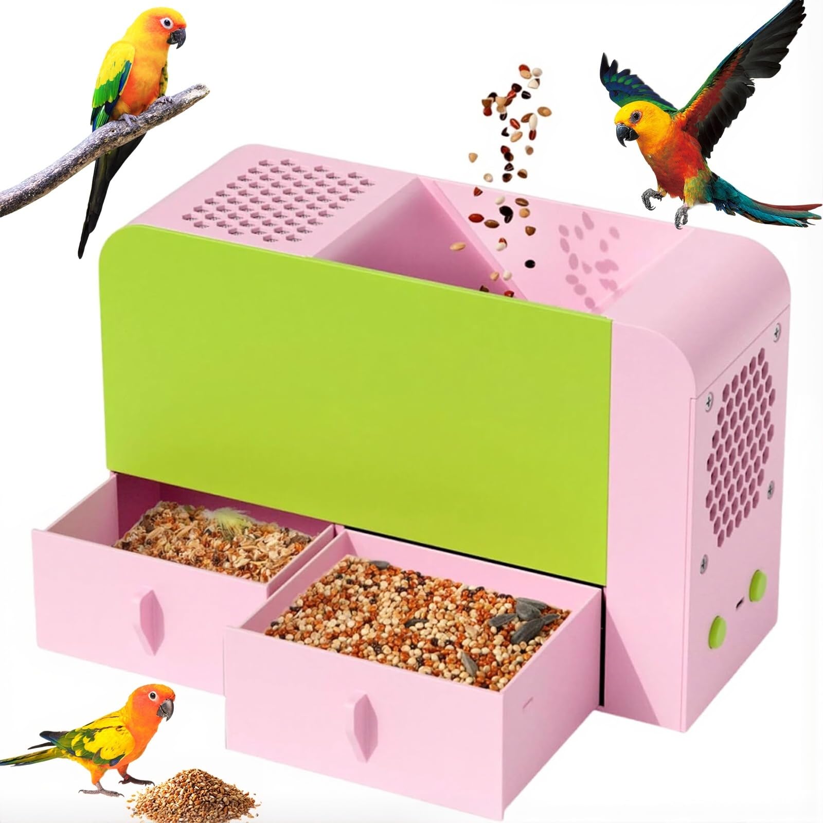 Machine de nettoyage des grains et coques de graines pour une volière propre