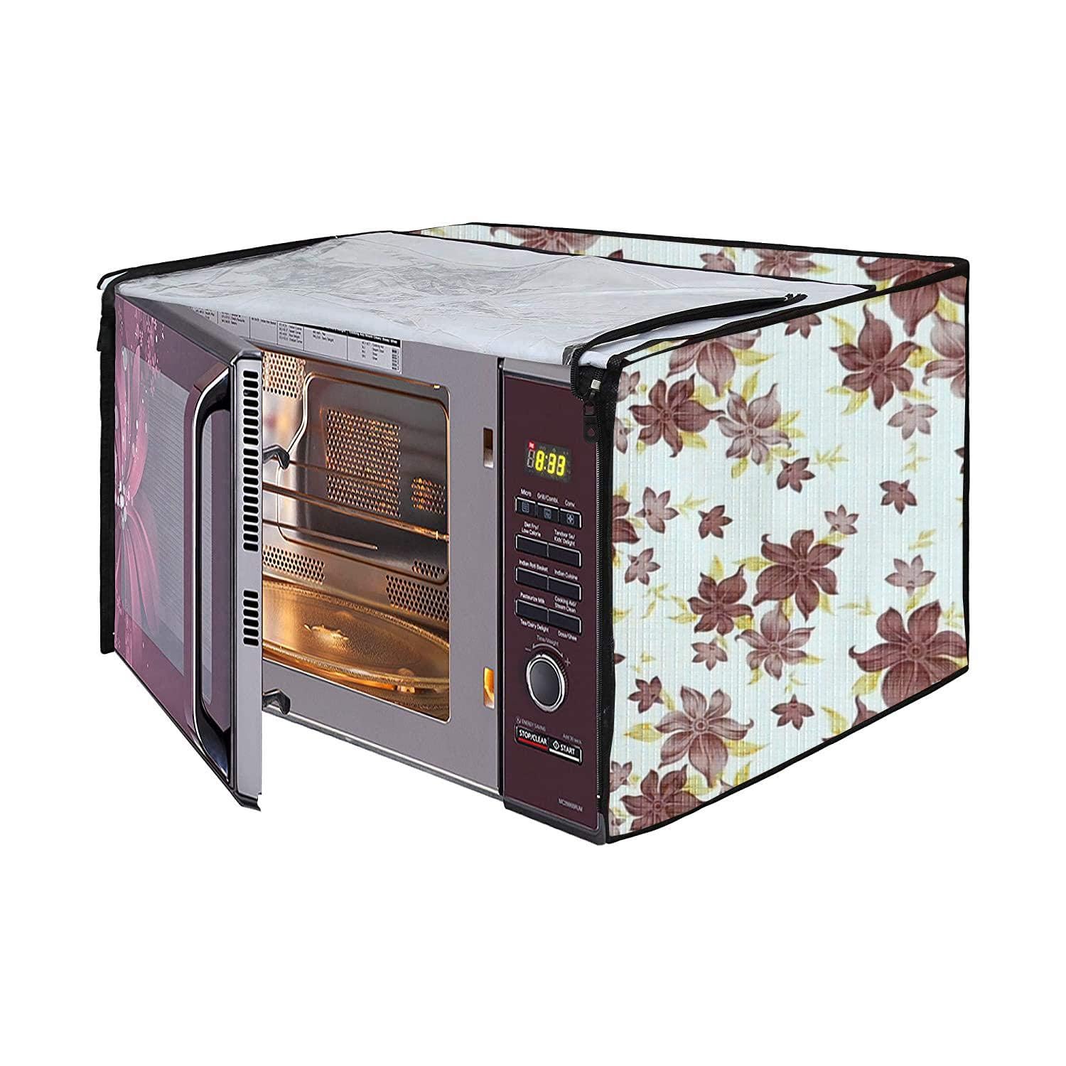 Microwave Oven Cover for LG 21 Litre Convection Waterproof & Dustproof PVC | Heat Resistant, Stainproof & Washable | Decorative Kitchen Appliance Cover (49 cm X 43 cm X 29 cm) pr3