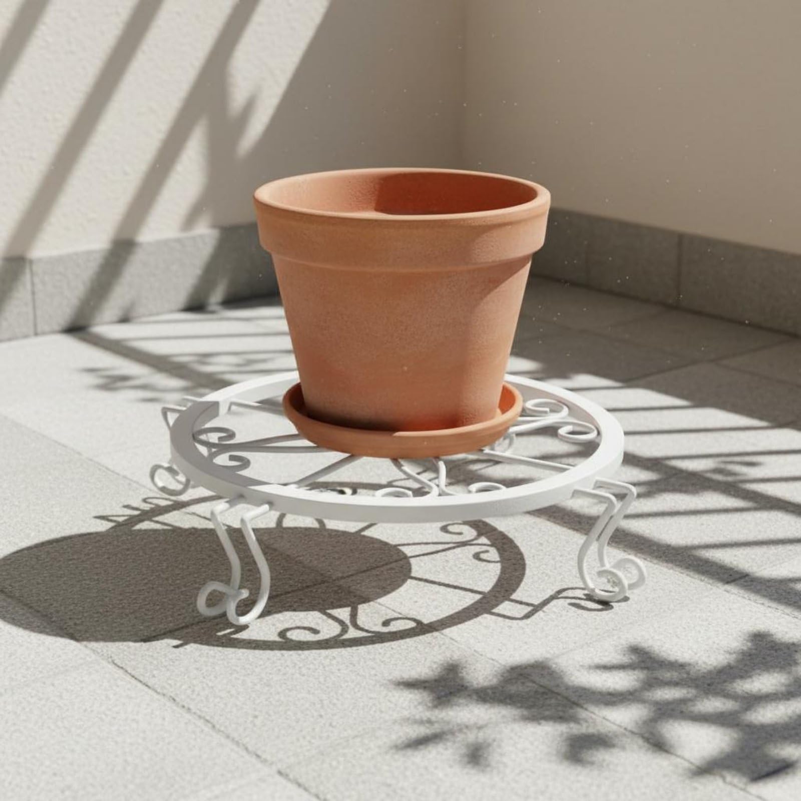 MagiDeal Supporto per Piante Ro per Fiori Vaso Portavasi da Terra per Balcone Giardino Decorazione Rustica Adatta per Soggiorno Terrazza , Nero , Grande 3 Pezzi