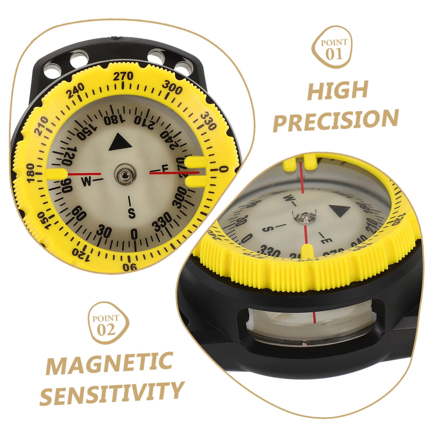 BESPORTBLE Reloj con Brújula de Buceo Brújula Compacta con Banda Elástica para Kayak y Senderismo Exteriores