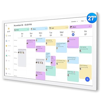 Digital Calendar – 27 Inch Electronic Wall Calendar & Chore Chart, Smart Family Organizer with Interactive Touchscreen Display, Wall Mount in Portrait or Landscape