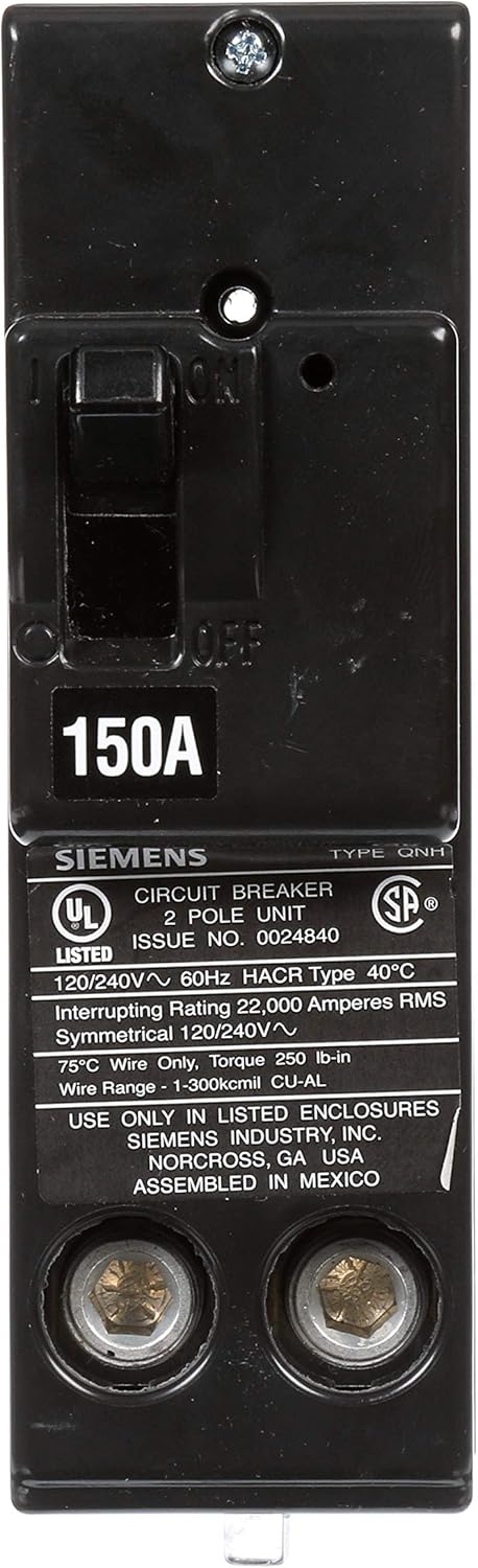 Get Popular Offer Siemens QN2150H 150A Double Pole 120/240-Volt 22K type QNH Circuit Breaker One-Day Sale: Up to 70% Off Siemens QN2150H 150A Double Pole 120/240-Volt 22K type QNH Circuit Breaker