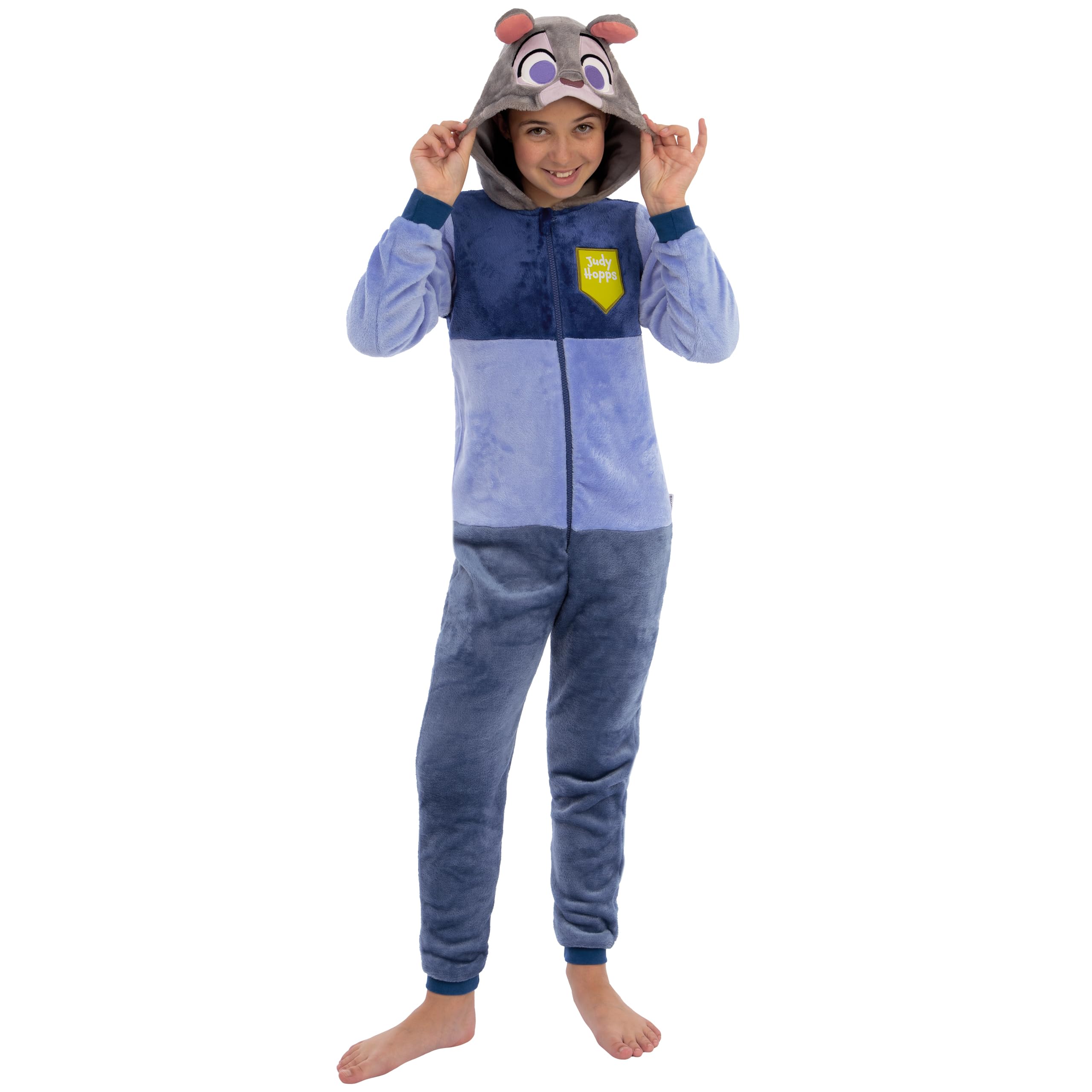 Disney Grenouillere Enfant avec Oreilles 3D, Pyjama Combinaison Enfant Zootopie, Surpyjama Fille Judy Hopps