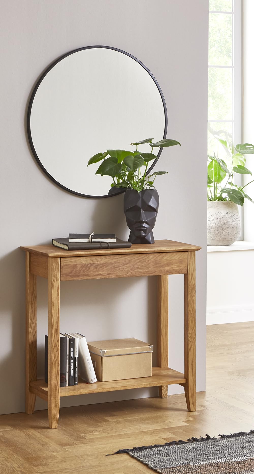 HAKU Console chêne, Bois Massif - Dim.: L 75 cm x H 75 cm x P 35 cm, Style: Traditional