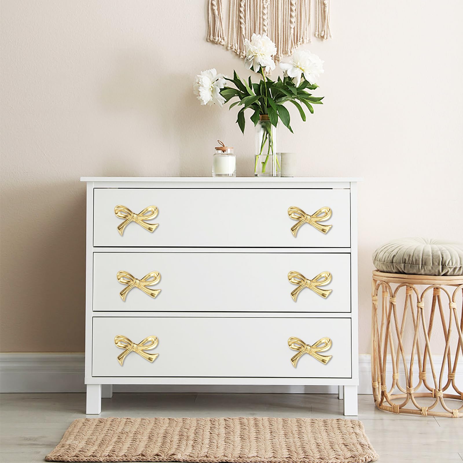 gold bow dresser knobs Gold Bow Knobs, Set of 6