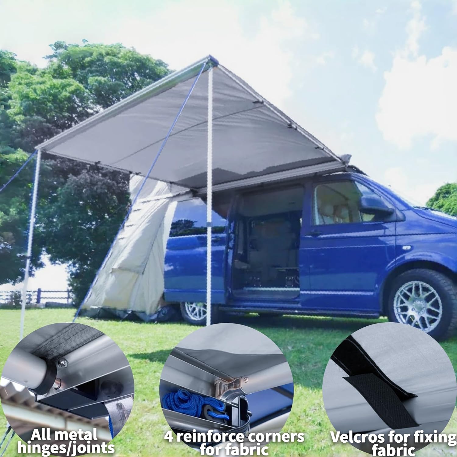 DANCHEL OUTDOOR Car Awning, Roof Rack Pull-Out Car Awning Overland, Waterproof Portable Car Side Sun Shelter Tarp for SUV/Truck/Van/Camper, 4.9x6.5ft Gray DANCHEL OUTDOOR Car Awning, Roof Rack Pull-Out Car Awning Overland, Waterproof Portable Car Side Sun Shelter Tarp for SUV/Truck/Van/Camper, 4.9x6.5ft Gray