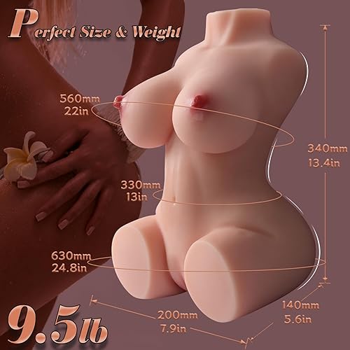 Miniatura 3 de Muñeca sexual de 9.5 libras, masturbadores masculinos culo realista de bolsillo con pechos grandes, vagina anal texturizada para masturbación de