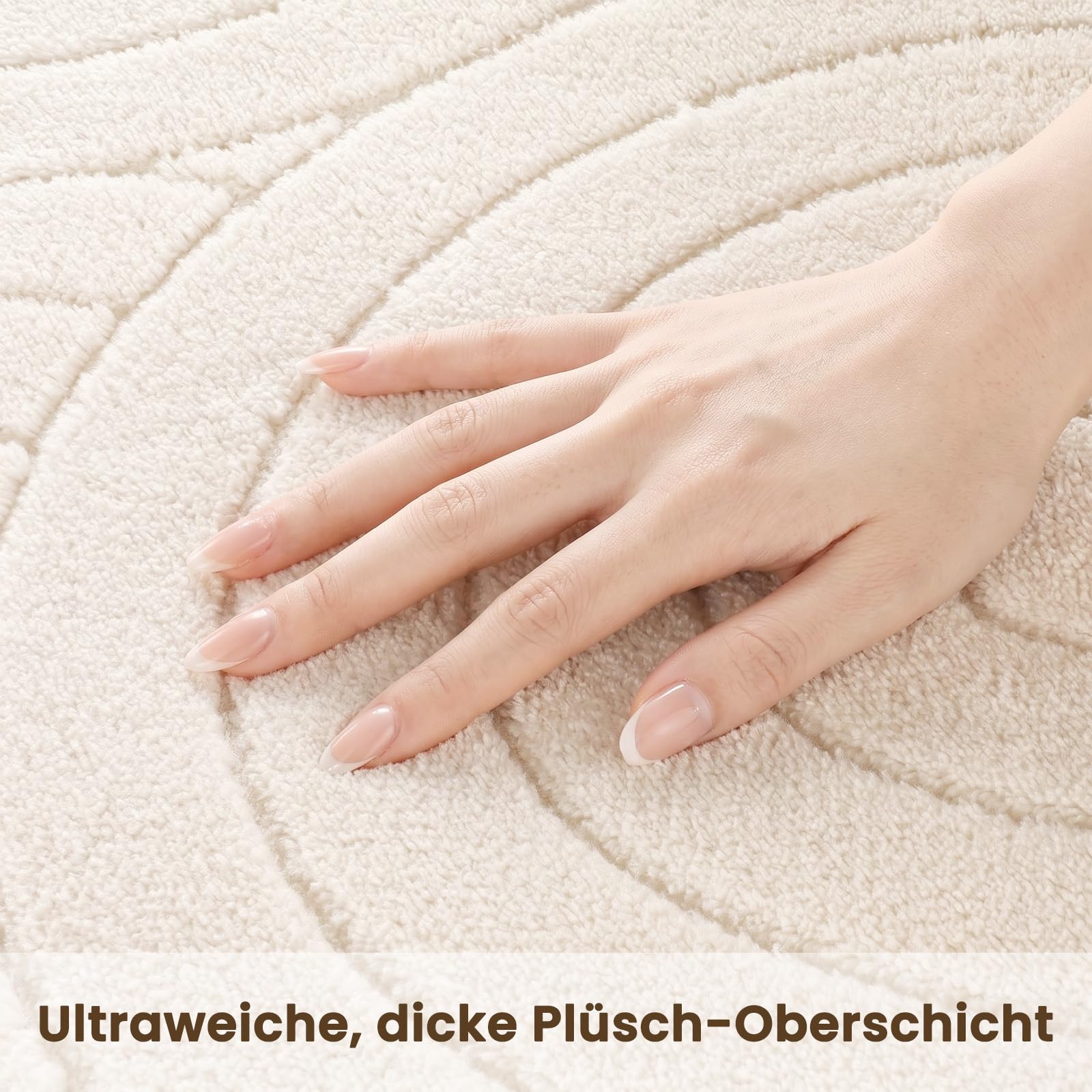 Sour Lemon Teppiche Wohnzimmer Schlafzimmer 160 x 230 cm, 3D Creme Großer Moderner Wellenteppich, Weichem Rutschfester und maschinenwaschbarer Kurzflorteppich für Wohnzimmer Schlafzimmer Dekoration