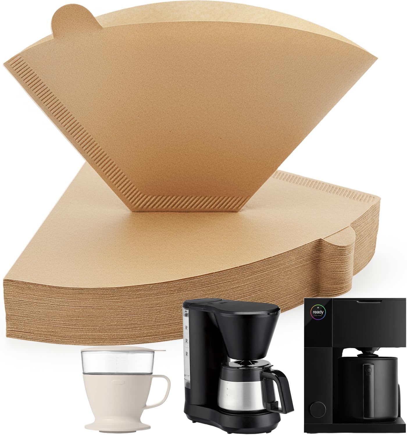 MIMORE Coffee Filters 2-120 PCS 2 Coffee Filters Cone for OXO Pour Over, Cuisinart 5 Cup - #2 Coffee Filter Compatible with Fellow Aiden 10-Cup Single Serve Basket