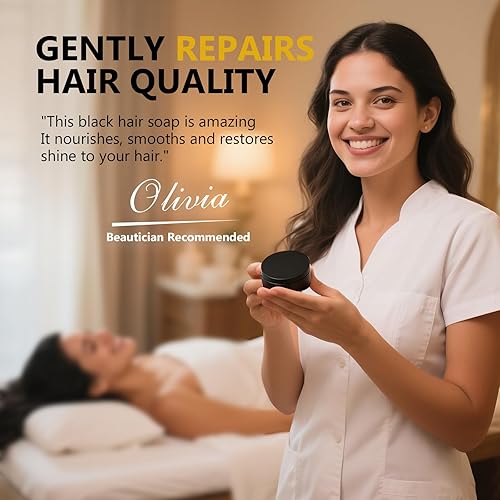 Miniatura 4 de Barra de jabón para cabello negro con carbón de bambú y extractos de hierbas, solución natural para cabello juvenil
