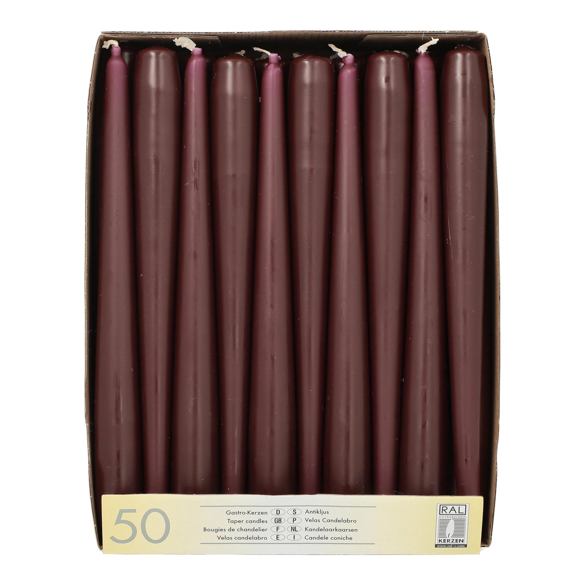 Bougies de chandelier PAPSTAR couleur baie pour illuminer vos dîners aux chandelles de 25 cm