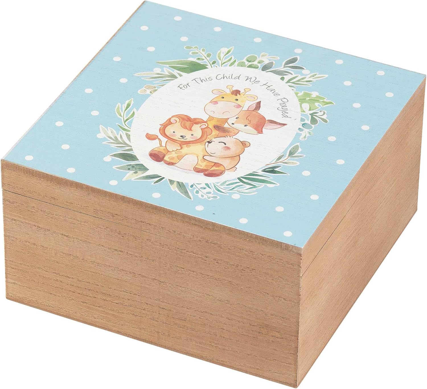 Dicksons Child We Have Prayed Soft Blue 10 x 10 x 5 MDF Decorative Keepsake Photo Box