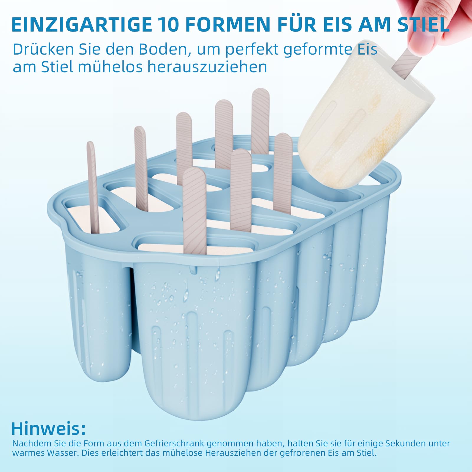 Set Stampo Per Ghiaccioli Con 6 Forme A Stelo, Bastoncini E Supporto – Senza BPA, Riutilizzabile, Ideale Per Succo, Yogurt E Frutta - 4