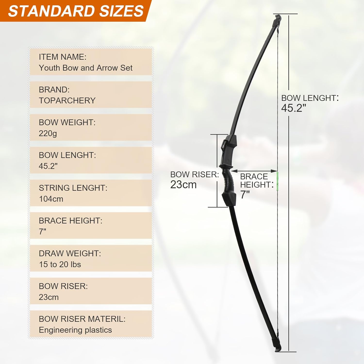 TOPARCHERY Archery Recurve Bow Set Bow and Arrow Set Takedown Hunting Bow Outdoor Sports Archery Bow Gift