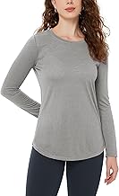 ODODOS Women's Long Sleeve T-Shirts Graphene Ultralight Soft Breathable Side Slit Basic Yoga Workout Casual Top