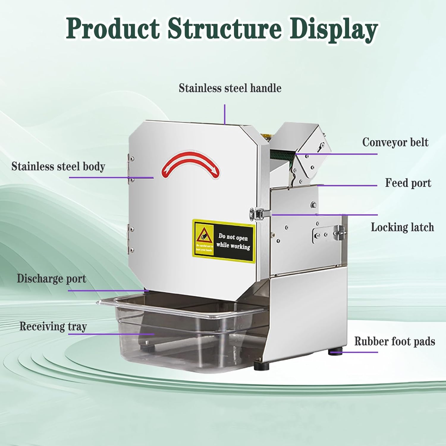 200W Commercial Scallion Slicer, 150kg/H Electric Vegetable Cutter & Chopper for Spring Onion, Ginger, Potato, Adjustable 1.3-35mm Thickness, 700RPM High-Speed Machine A