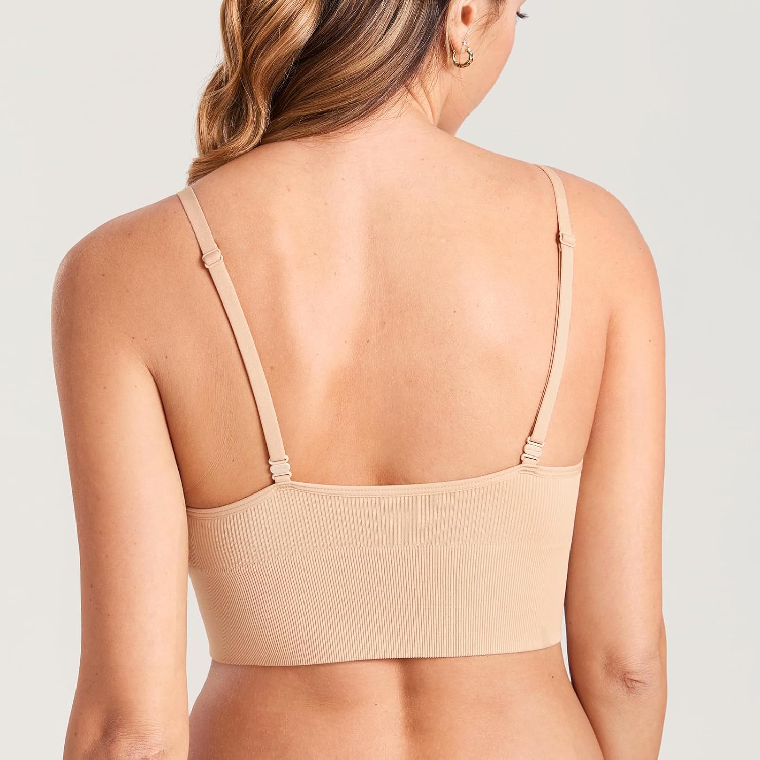 MOMANDA Ribbed Wireless Nursing Bras for Breastfeeding Longline Maternity Sleep Bra V Neck Comfort - Image 3