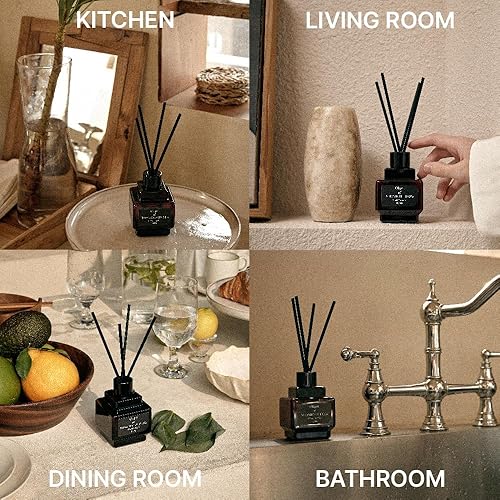 Miniatura 4 de hetras Objet - Juego de regalo difusor de 6.7 onzas líquidas, paquete de 2 unidades, aroma de ciprés Hinoki, ambientadores perfumados de larga