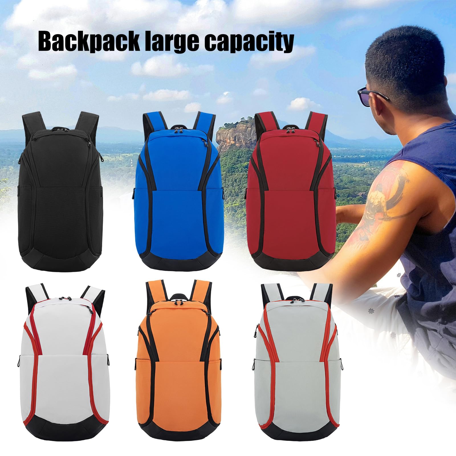 Bolsa de equipo de gran capacidad, mochila de baloncesto, bolsa de fútbol, escuela, fitness, senderismo, para botas de viaje, mochila de baloncesto, gran capacidad, equipo para viajes