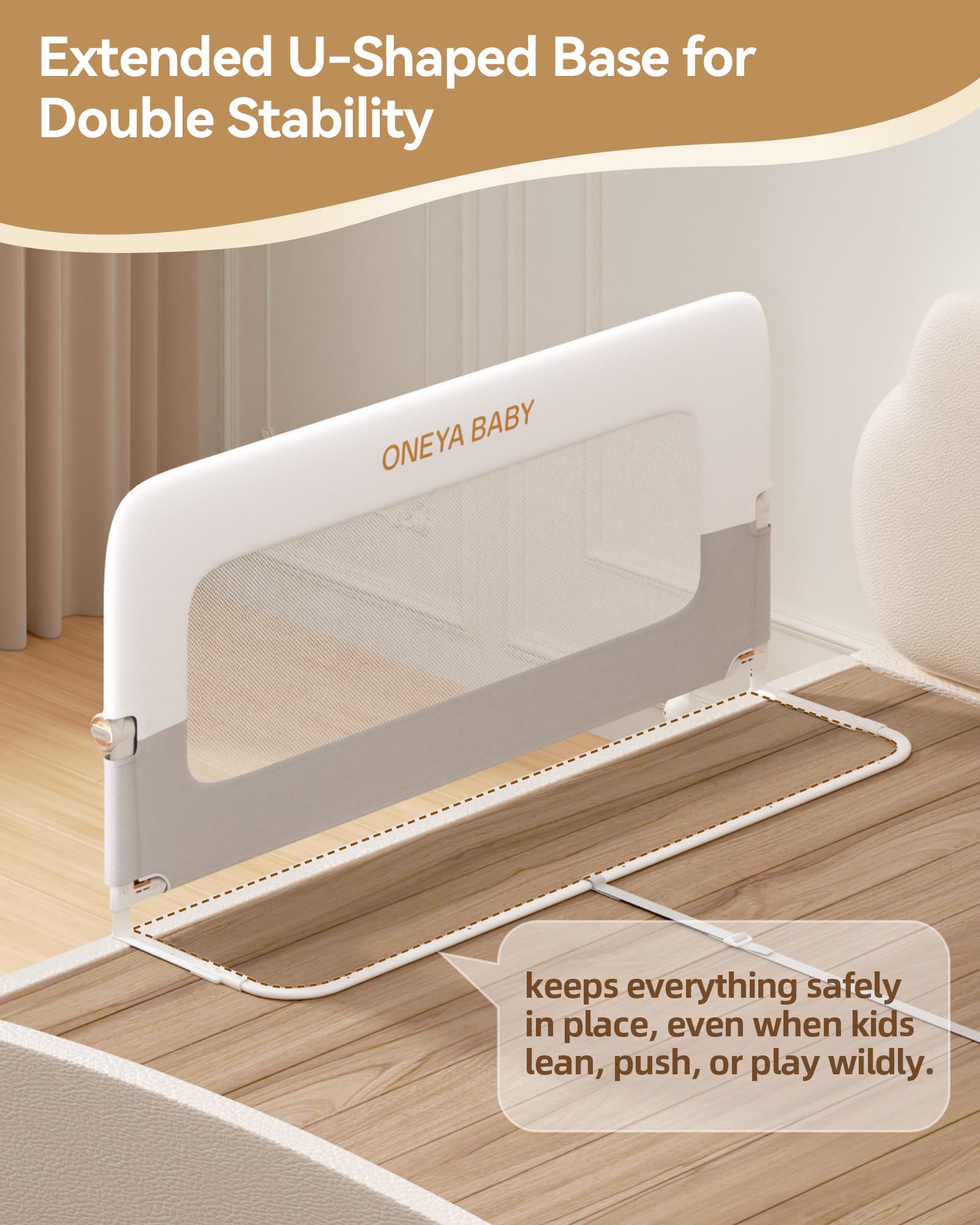 Protector de barandilla para cama de bebé, riel grueso de 48 pulgadas para niños pequeños, extra alto, para niños, barandilla lateral de seguridad para niños, para cama individual, matrimonial, Queen