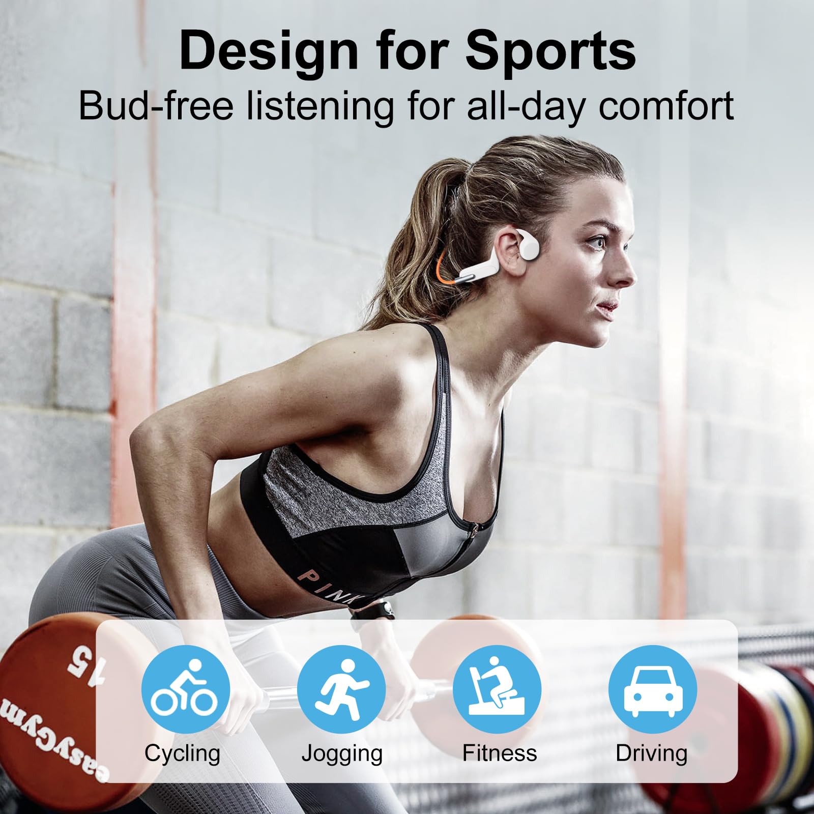 Casque Conduction Osseuse HIFI WALKER - Étanche IPX8 2m - Mémoire 32GB - Bluetooth 5.3 - Natation Sport