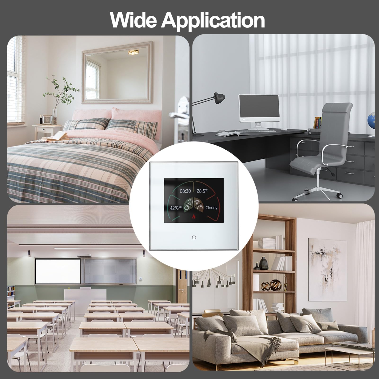 WIFI Smart Thermostat, Bezprzewodowe Termostat, Termostat Kontroli Głosu do Domu, Zdalne Sterowanie Kompatybilne z aplikacją SmartLife, Udostępnianie Rodziny, Automatyzacji Domu (Ogrzewanie