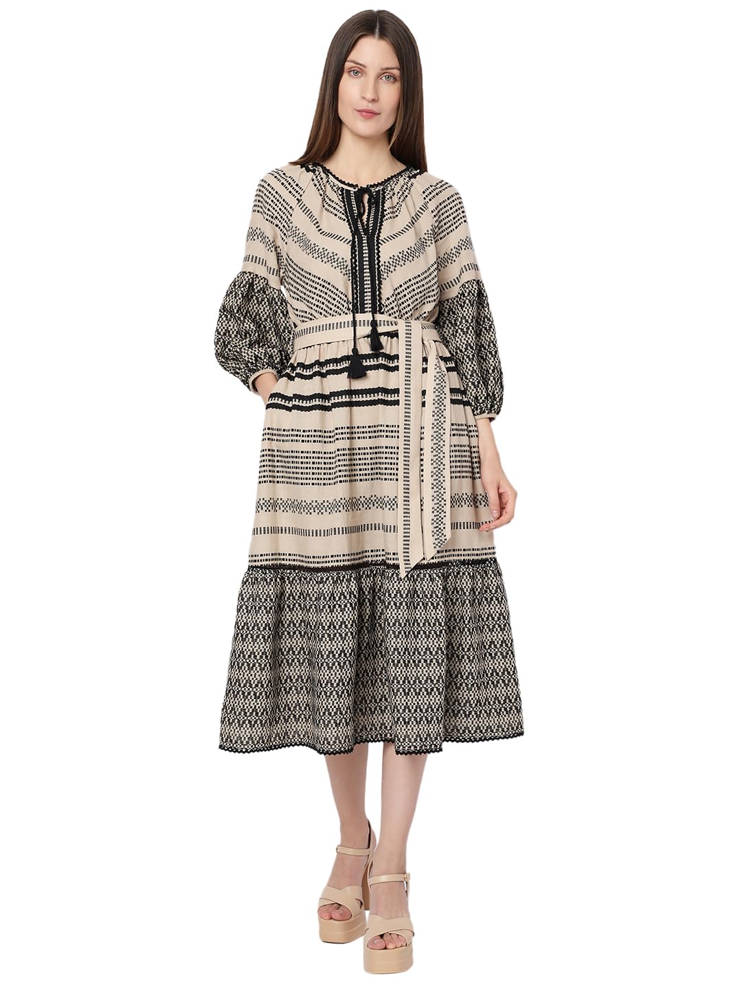 vero moda Midi Fit and Flare Dress for Women-picture-31
