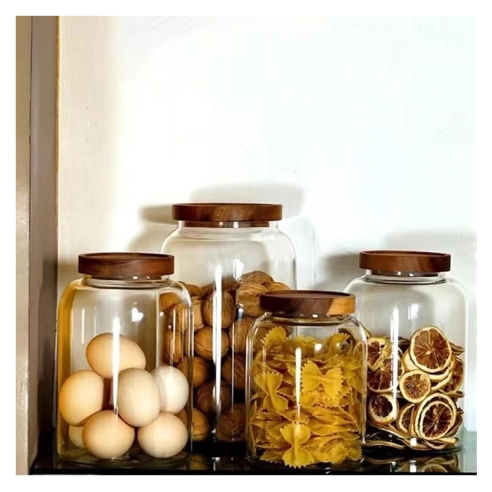 Tarrinas de cristal con tapa, Tarro de Vidrio Transparente con Tapa for Frutas Secas, Nueces, Paquete 2, 1200/2000/3000ml(2000ML)