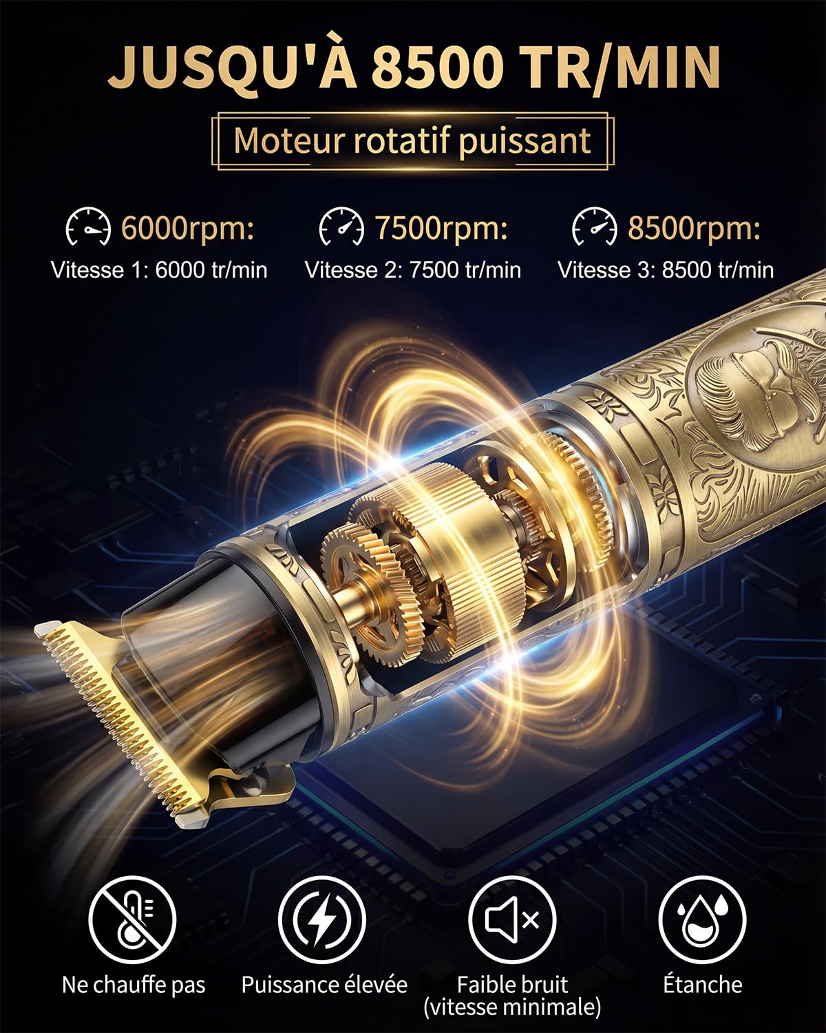 Tondeuse Cheveux Hommes, Tondeuse Barbe Homme T Zéro écart Avec écran LED, IPX7 Étanche à L'eau Sans Fil Tondeuse Precision Rechargeable, Tondeuse Professionnelle pour Famille Barbier et Cadeau Homme
