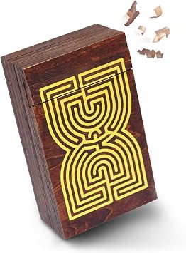 Logica Jeux Art. Labyrinth Box - Wooden Puzzle - Secret Box - Amazing Difficulty 5/6 - Leonardo da Vinci Collection
